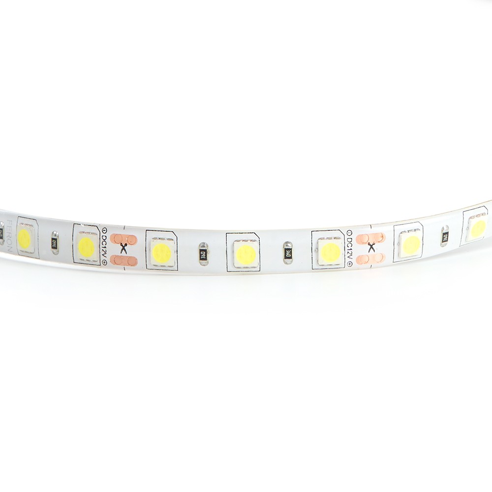 Светодиодная лента белая холодная Лента светодиодная Feron LS607 60SMD(5050)/м 14,4Вт/м 12V 6500K IP65 5 метров 27652 