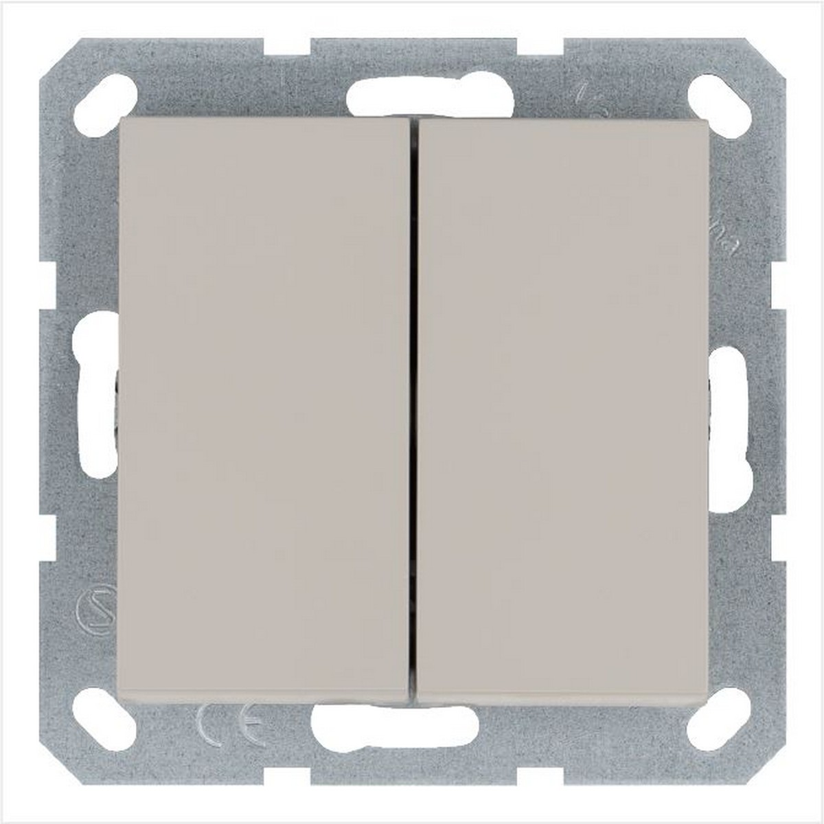 JASMART G - розетки и выключатели Выключатель JASMART двухклавишный Тауп G3023T