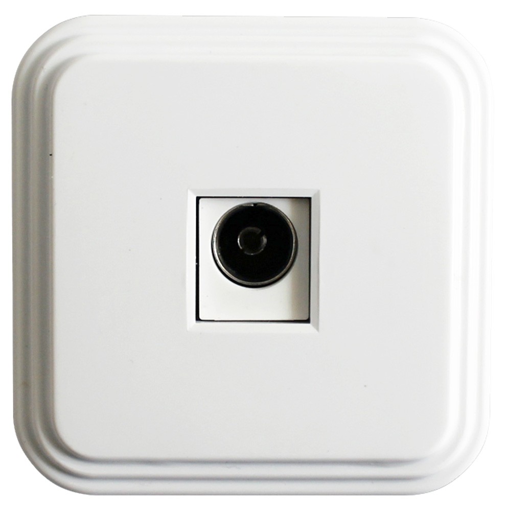 Накладные розетки и выключатели Stekker Розетка телевизионная 1-местная STEKKER PST00-20-20 75 Ом 5-862МГц белый Брест 39705