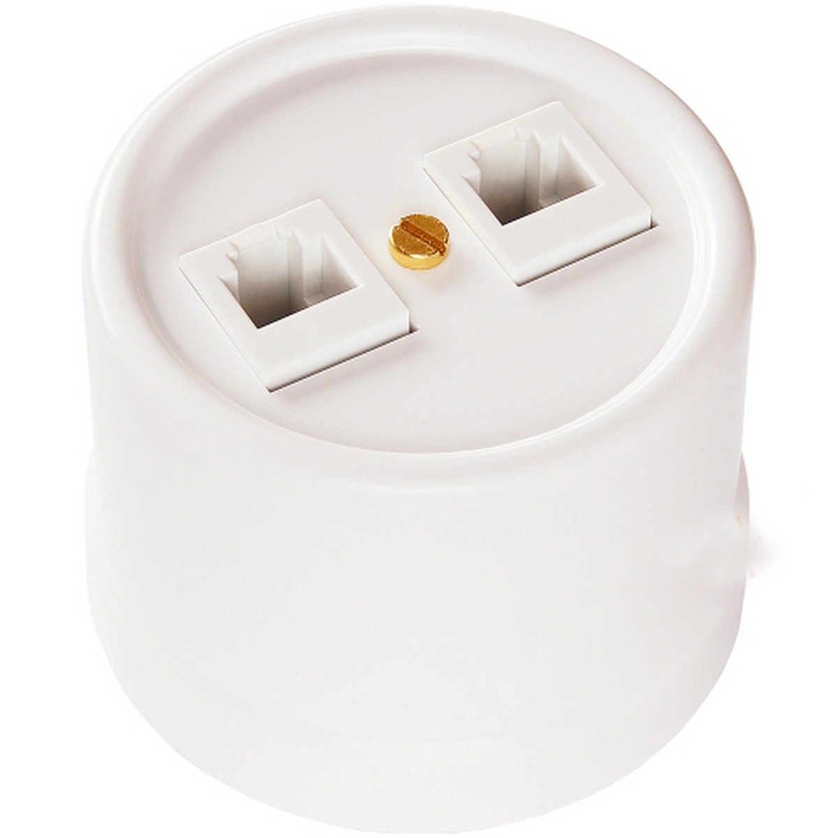 Bironi Лизетта - Ретро розетки и выключатели Розетка компьютерная RJ45 BIRONI Пластик Белый комп.2-ая B1-302-21