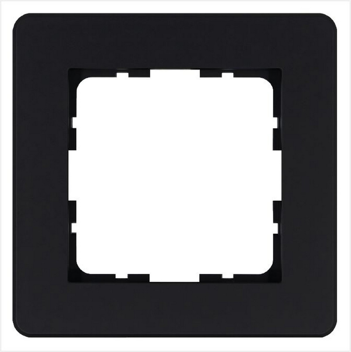 JASMART G - розетки и выключатели Рамка JASMART G-Flex 1-постовая черный матовый (soft touch) G1101PB