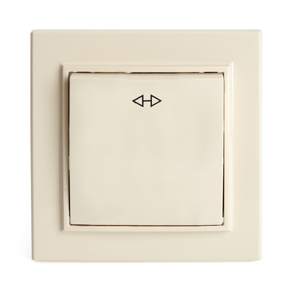 Эрна - Розетки и выключатели Stekker Переключатель перекрестный 1-клавишный STEKKER PSW10-9009-02 10А Эрна слоновая кость с рамкой 39926