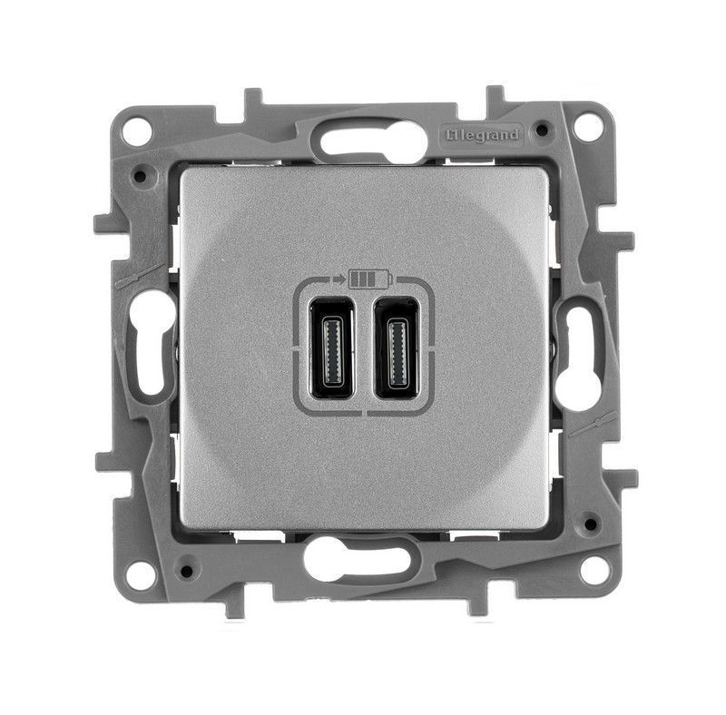 Legrand Etika Алюминий Розетка USB Legrand ETIKA Алюминий C-C 672435