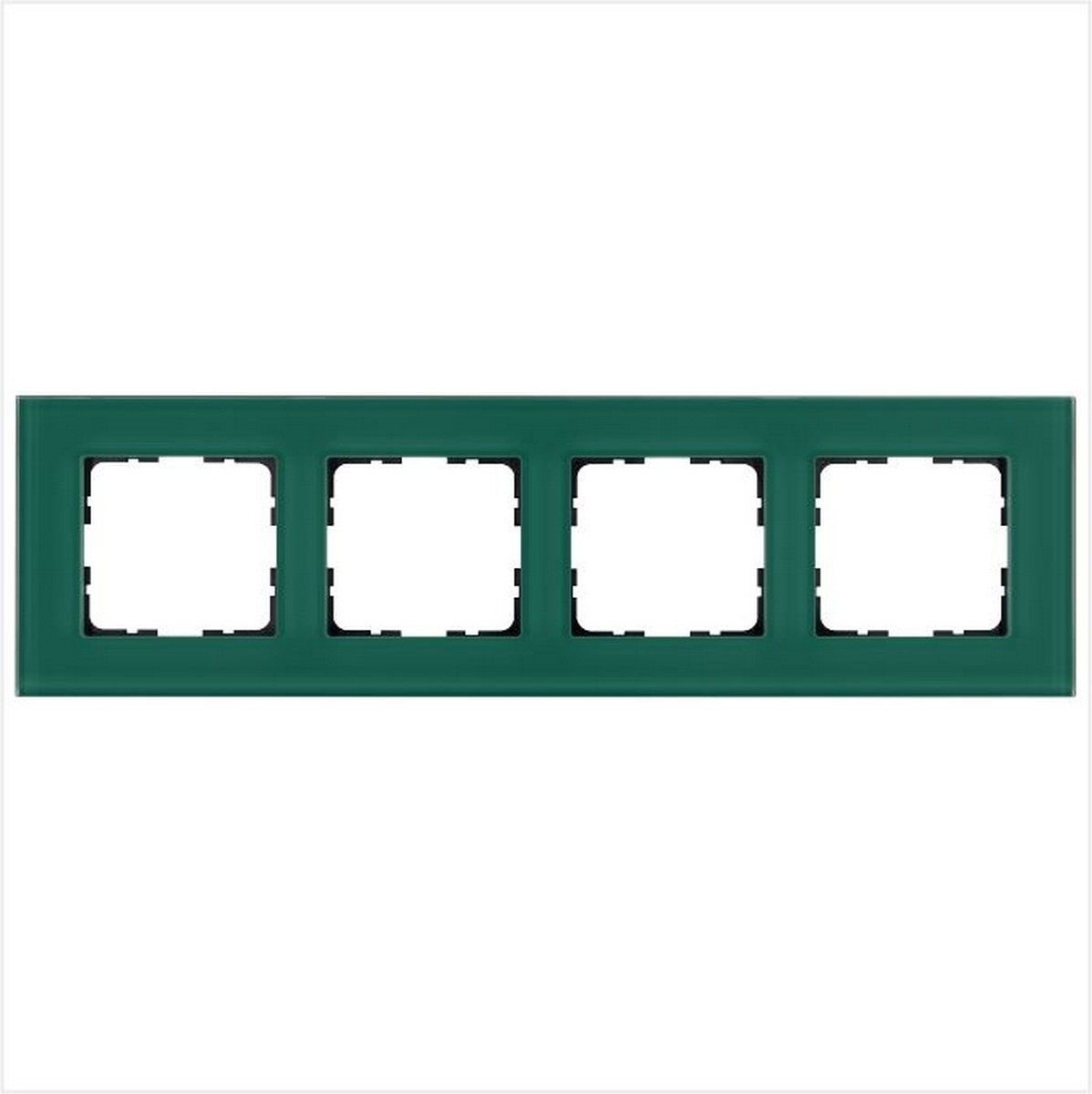 JASMART G - розетки и выключатели Рамка JASMART 4-постовая стекло Лазурный GLASS G1004GJ