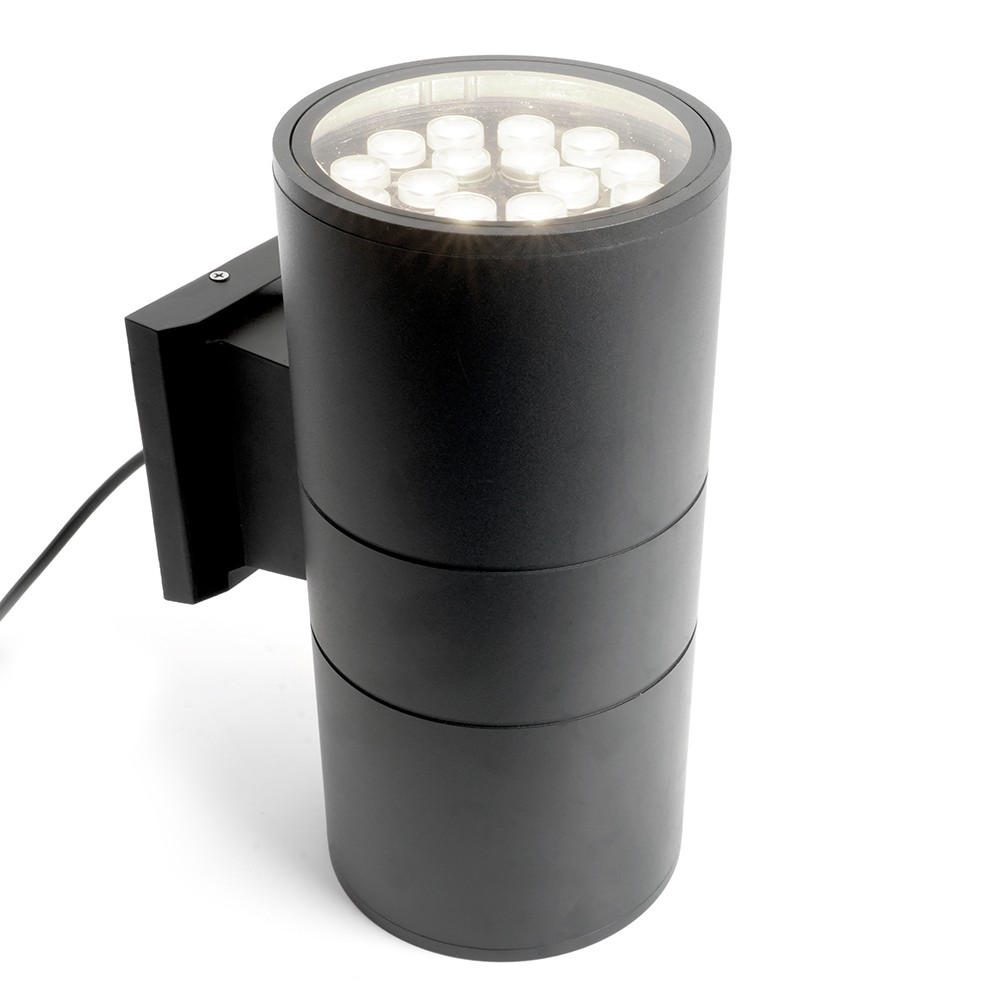 Уличные настенные светильники Светильник уличный светодиодный Feron DH0712 2*18W 2700Lm 2700K черный 48359 