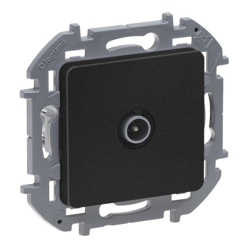 Legrand Inspiria Антрацит TV розетка Legrand INSPIRIA Антрацит оконечная 10 дБ 5862 мГц 673873