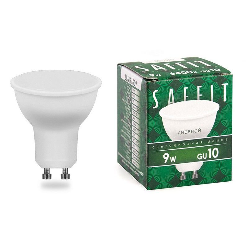 GU10 Лампа светодиодная SAFFIT SBMR1609 MR16 GU10 9W 6400K 55150 
