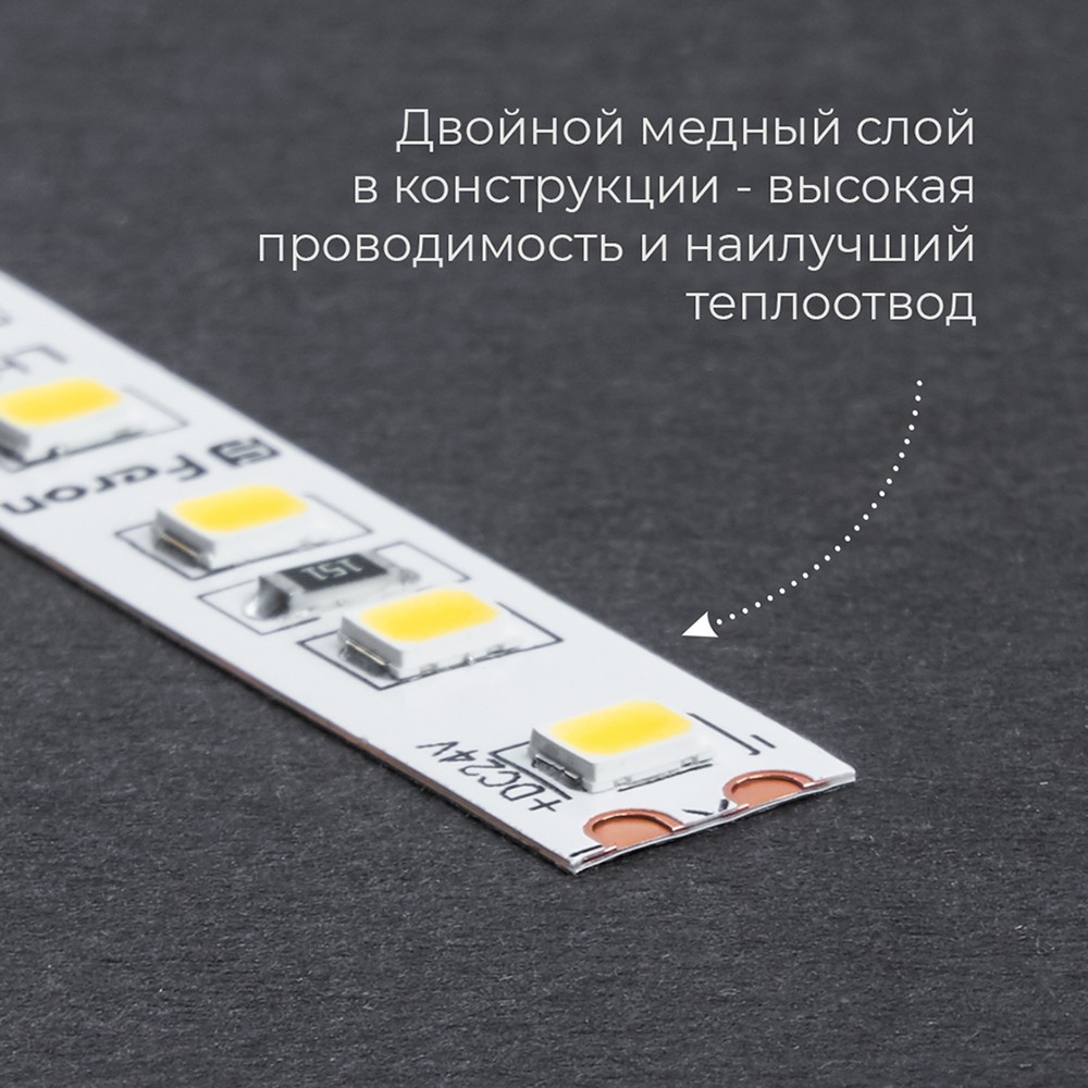 Светодиодная лента белая нейтральная Лента светодиодная Feron LS501 120SMD(2835)/м 11Вт/м 24V 4000К IP20 5 метров 41057 