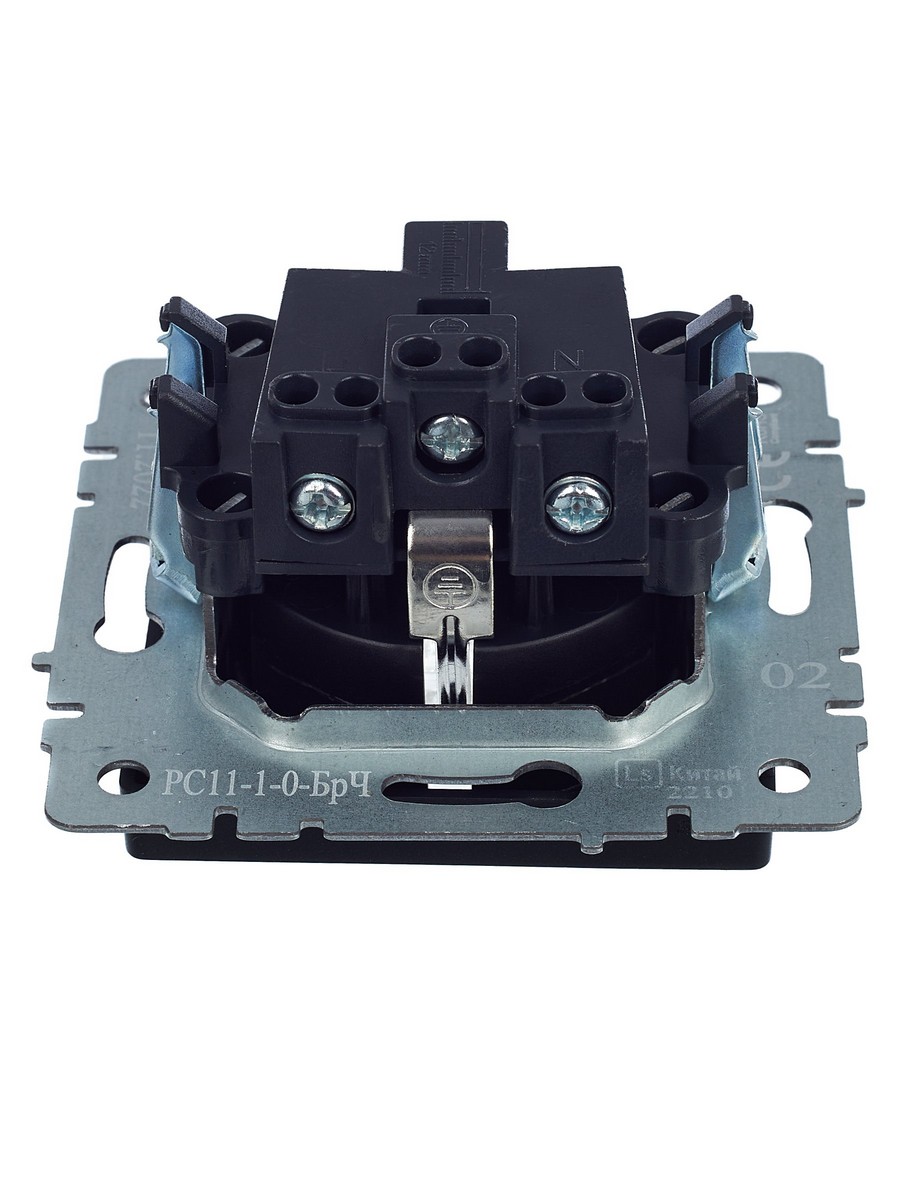 IEK Brite Черный Розетка IEK BRITE с/з без шторок 16А РС11-1-0-БрЧ черный BR-R11-16-K02