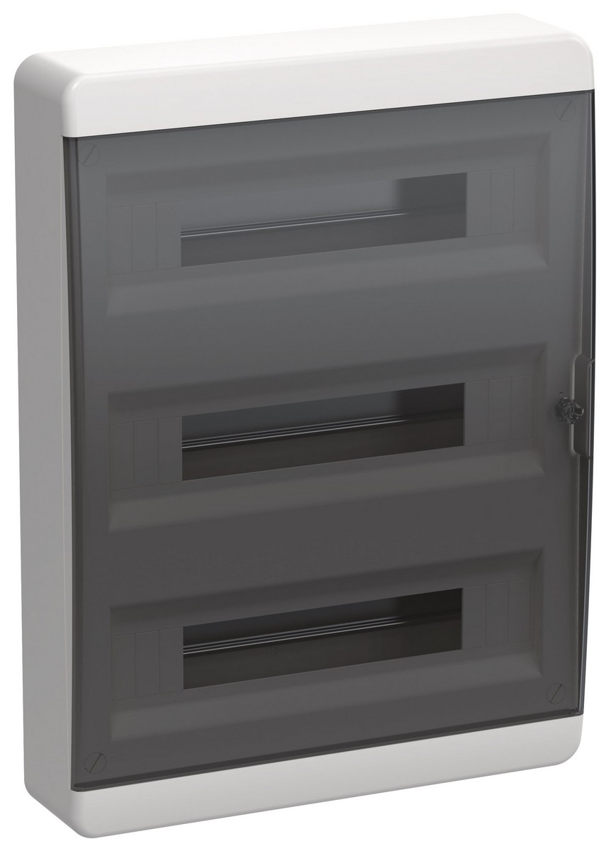 Пластиковые боксы и щиты IEK Корпус пластиковый IEK TEKFOR ЩРН-П-54 IP41 черн. прозр. дверь TF5-KP12-N-54-41-K01-K03