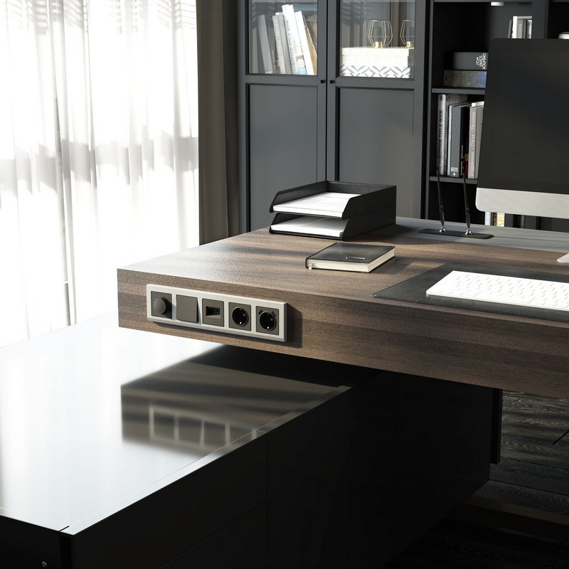 Werkel Графит матовый Розетка Werkel с заземлением и шторками (графит матовый) W1171164