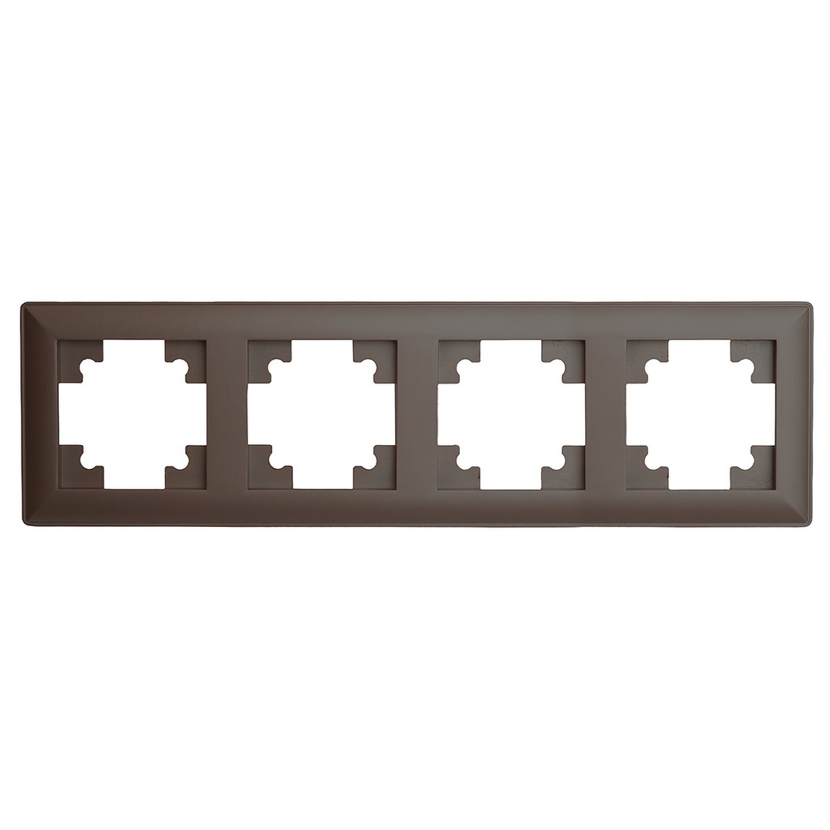 Катрин - Розетки и выключатели Stekker Рамка STEKKER 4-местная Катрин стекло шоколад PFR00-7004-04 39820