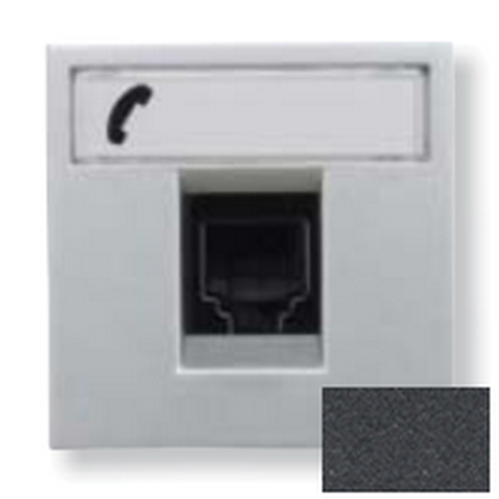 Механизмы ABB Zenit Антрацит Розетка телефонная ABB Zenit Антрацит на 6 контактов, RJ12, 2 мод 2CLA221760N1801