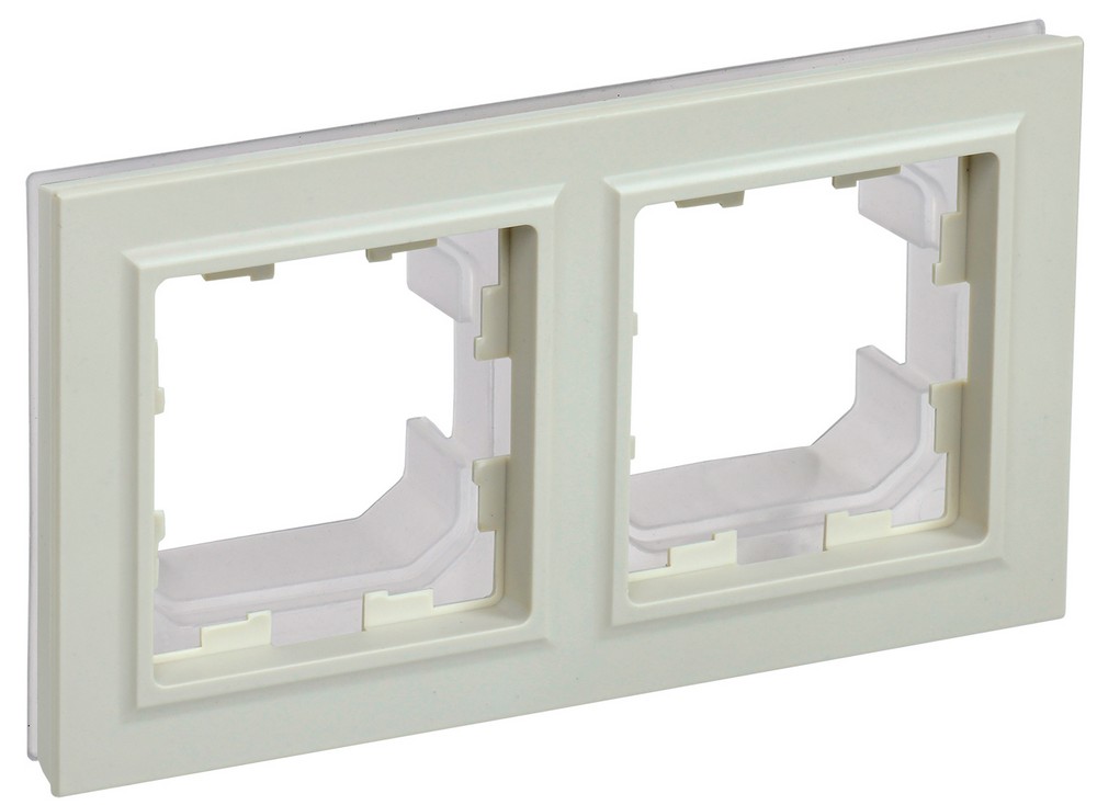 IEK Brite Рамки Рамка IEK BRITE 2-местная IP44 РУ-2-БрКр-44 бежевый BR-M22-44-K10