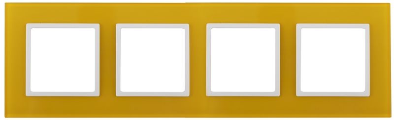 Рамки ЭРА Elegance Рамка ЭРА Elegance Желтый/белый Стекло 4-ая 14-5104-21 Б0034530