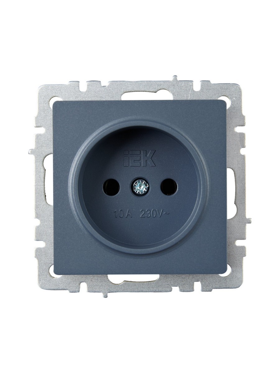 IEK Brite Маренго Розетка IEK BRITE 1-местная без заземления без защитных шторок 10А РС10-1-0-БрМ маренго BR-R10-10-K3