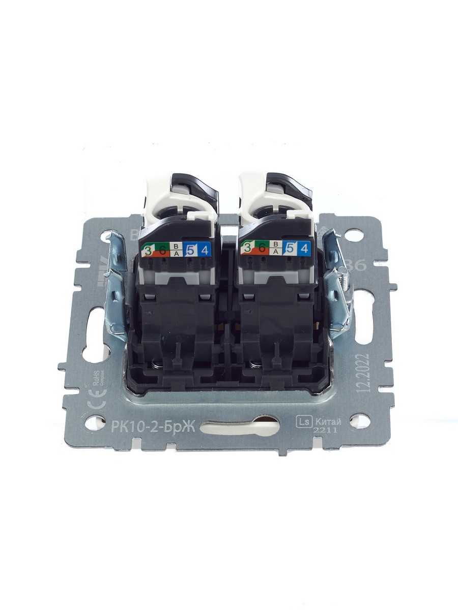 IEK Brite Жемчуг Розетка IEK BRITE компьютерная двойная кат.5E RJ45 РК10-2-БрЖ жемчуг BR-K20-1-K36