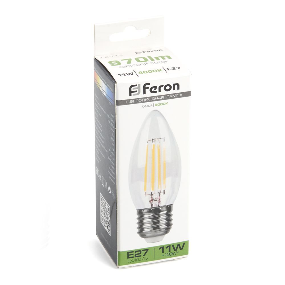 E27 Лампа светодиодная Feron LB-713 Свеча E27 11W 4000K 38273 
