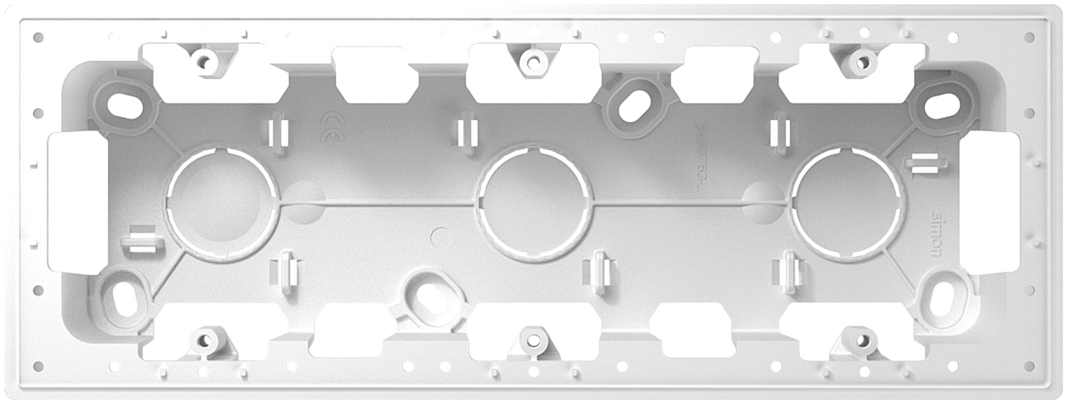 Розетки и выключатели Simon 24 Алюминий Коробка подъемная Simon 24 Алюминий на 3 поста для накладного монтажа S24 2400753-033