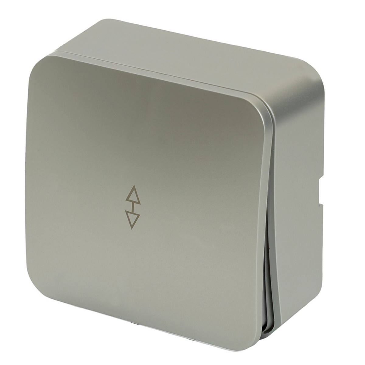 Накладные розетки и выключатели Stekker Переключатель STEKKER 1-клавишный MSW10-12-03 открытой установки София серебро 49388