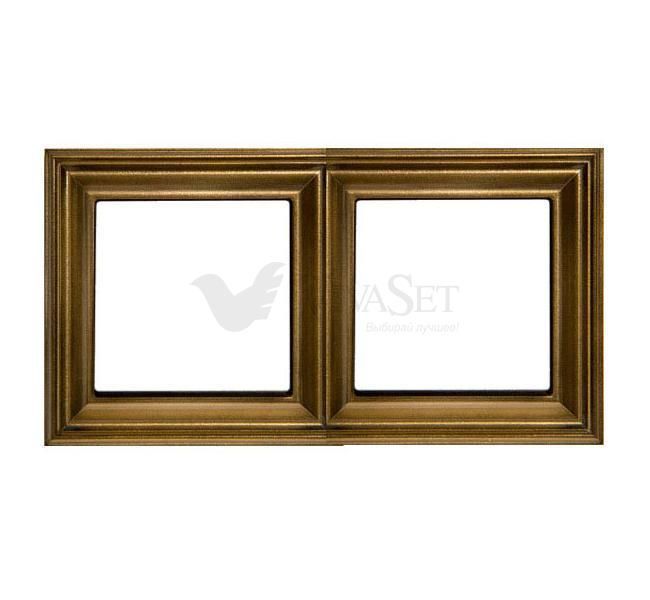 Рамки Jung Eco Profi Standart Рамка двойная Jung Eco Profi Deco античная латунь EPD482AT