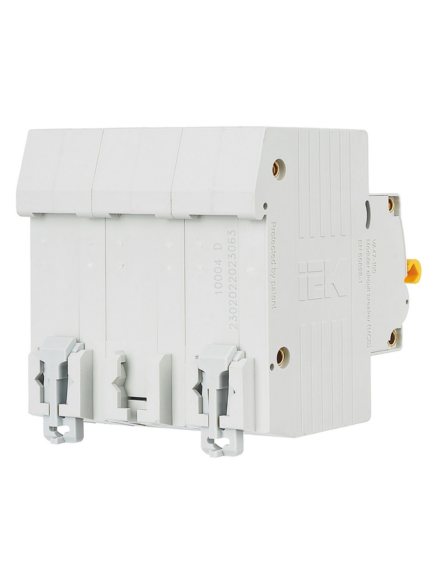 3 полюсные (трехполюсные) Автоматический выключатель IEK KARAT ВА47-100 3Р 63А 10кА х-ка D MVA40-3-063-D 