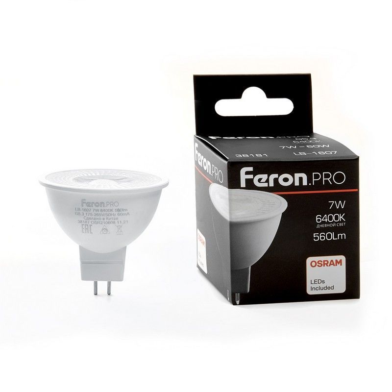 MR11/MR16/GU5.3 Лампа светодиодная Feron.PRO LB-1607 G5.3 7W 6400K 38181 