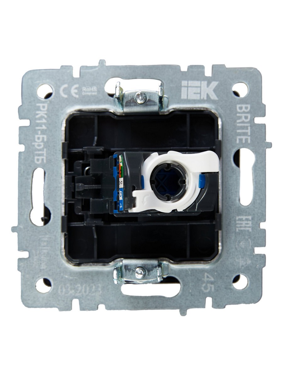 IEK Brite Бронза Розетка компьютерная IEK BRITE BASE Темн.бронза RJ45 кат.6 РК11-БрТБ BR-K10-2-K45