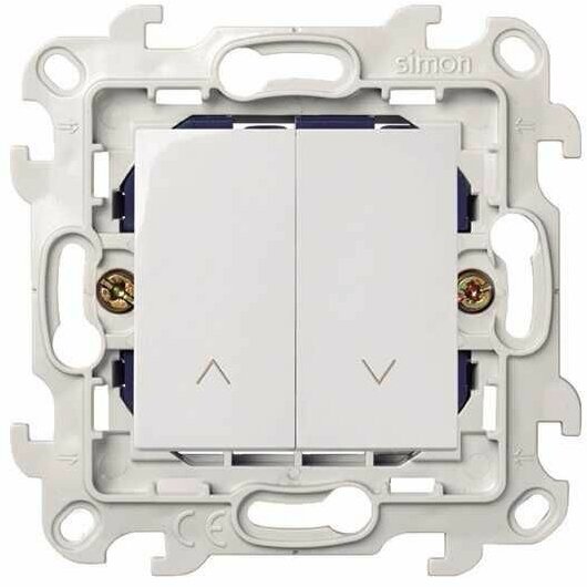 Розетки и выключатели Simon 24 Белые Выключатель жалюзи Simon 24 Белый 2410331-030