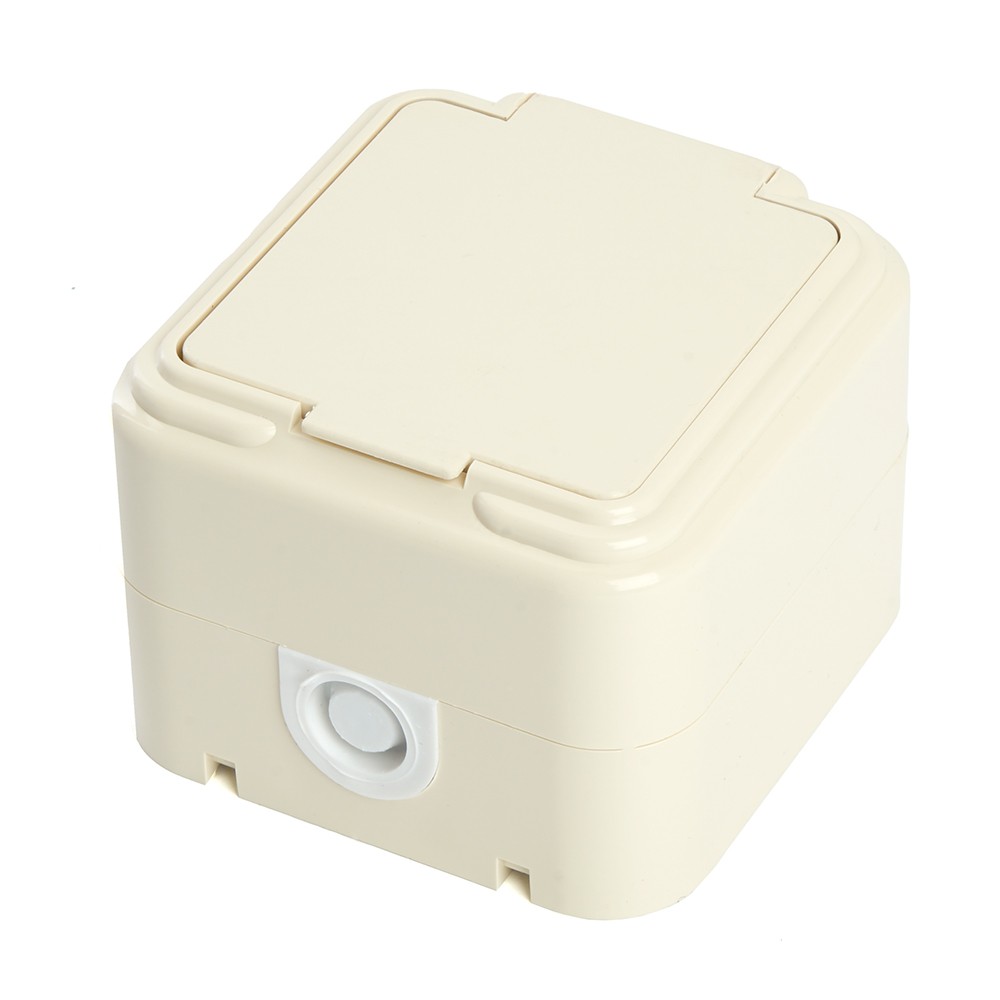 Накладные розетки и выключатели Stekker Розетка 1-местная с/з с крышкой STEKKER PST16-21-44 16А IP44 слоновая кость Брест 49058