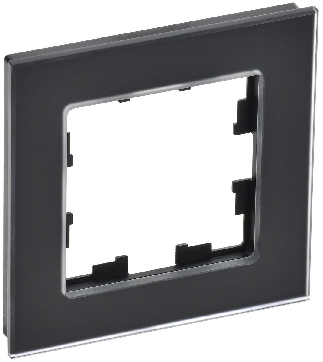 IEK Brite Рамки Рамка IEK BRITE DECOR Черный матовый стекло 1-м РУ-1-2-Бр BR-M12-G-31-K02