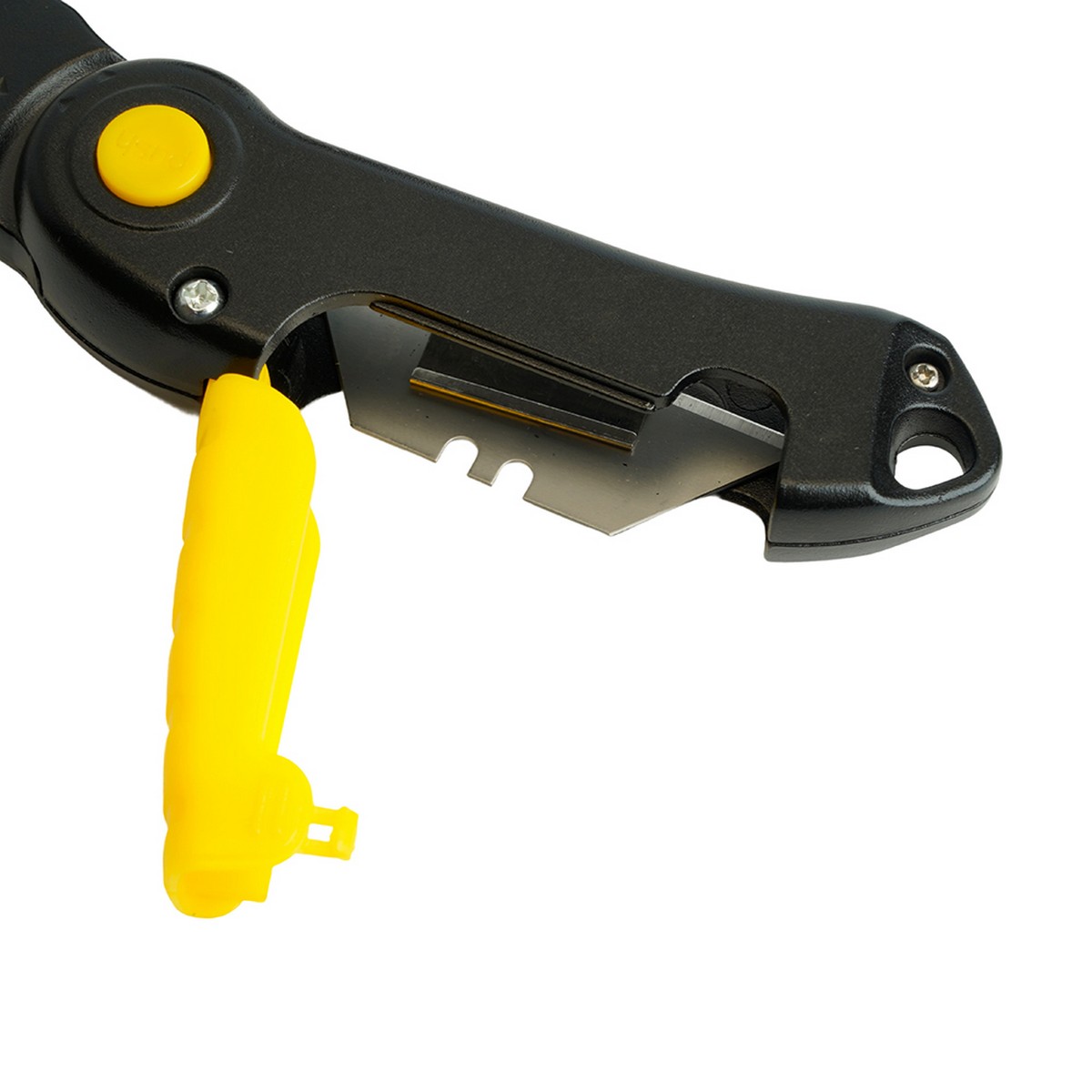 Нож строительно-монтажный с трапециевидным лезвием, 19 мм, 1 лезвие в рукоятке, STEKKER KMU-11-T 50198 фото