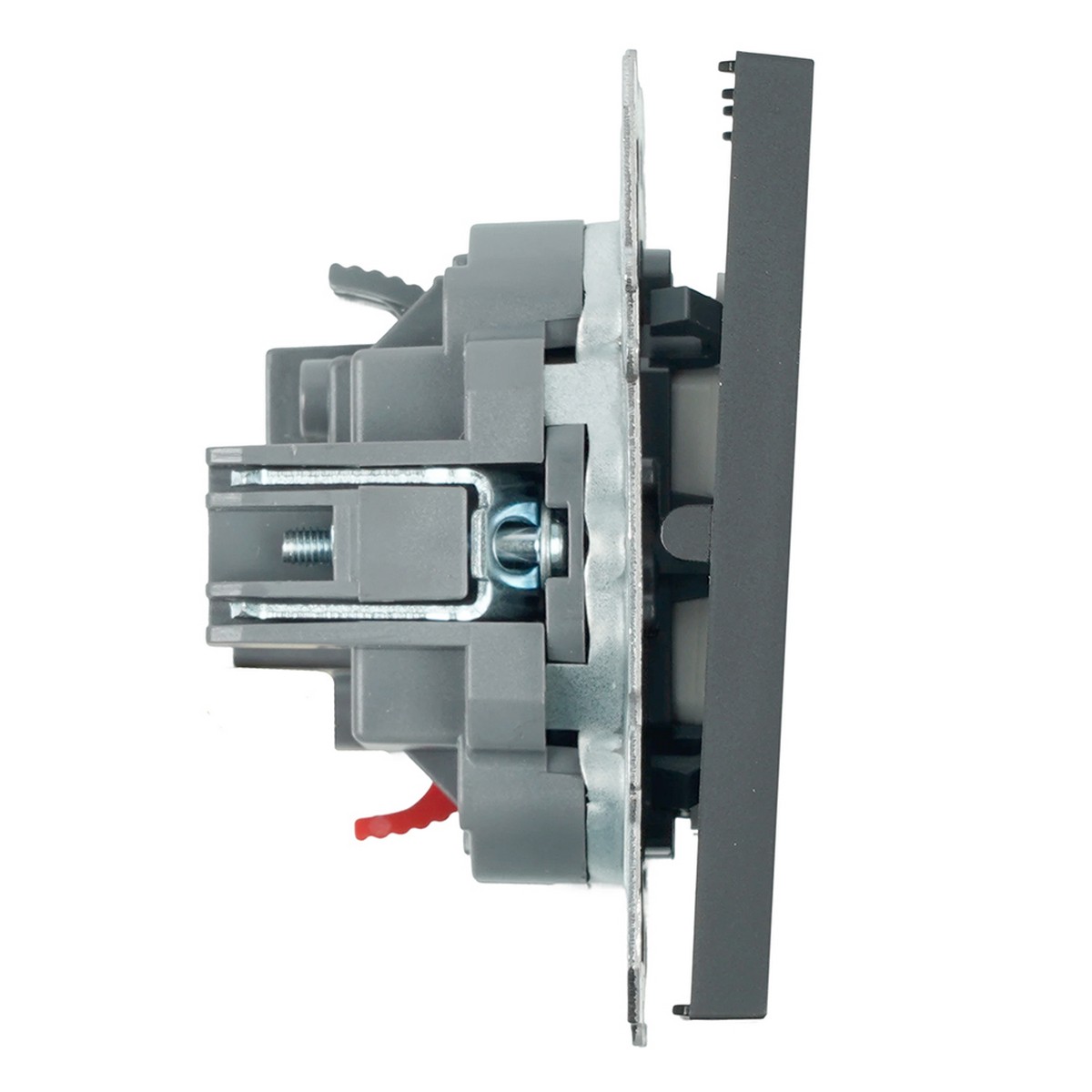 Эмили - Розетки и выключатели Stekker Выключатель 2-клавишный STEKKER Эмили RSW10-5104-10ZK платиново-серый, soft touch 50239
