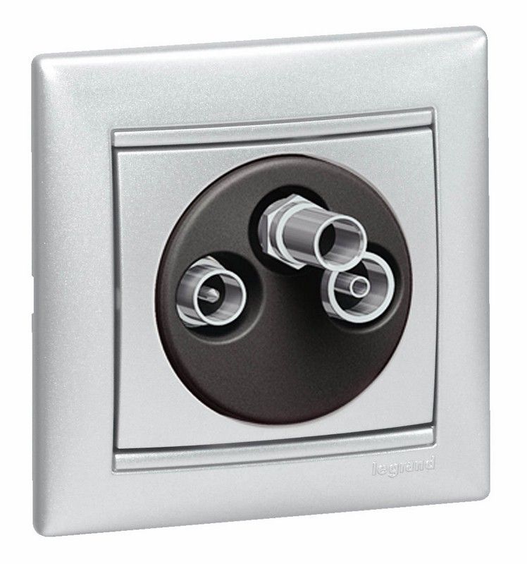 Legrand Valena Classic Алюминий Розетка TV-RD-SAT Legrand Valena Алюминий оконечная 10 дБ 770136