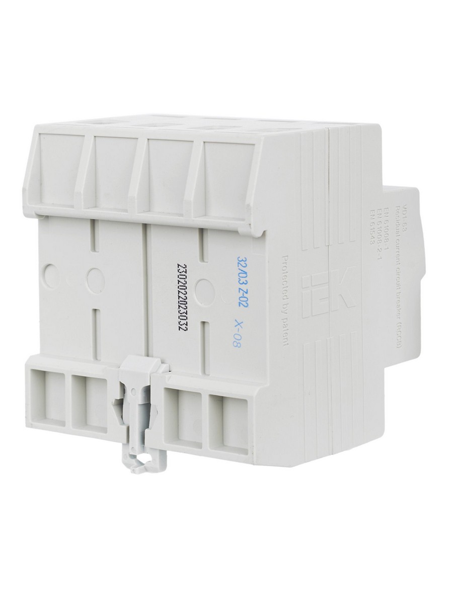 IEK Выключатель дифференциальный IEK KARAT ВД1-63 (УЗО) 4Р 32А 300мА MDV10-4-032-300 