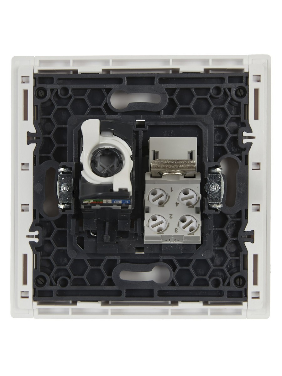 IEK FORTE&PIANO Белый Розетка IEK FORTE&PIANO Белый двойная RJ11+RJ45 кат.5E FP235