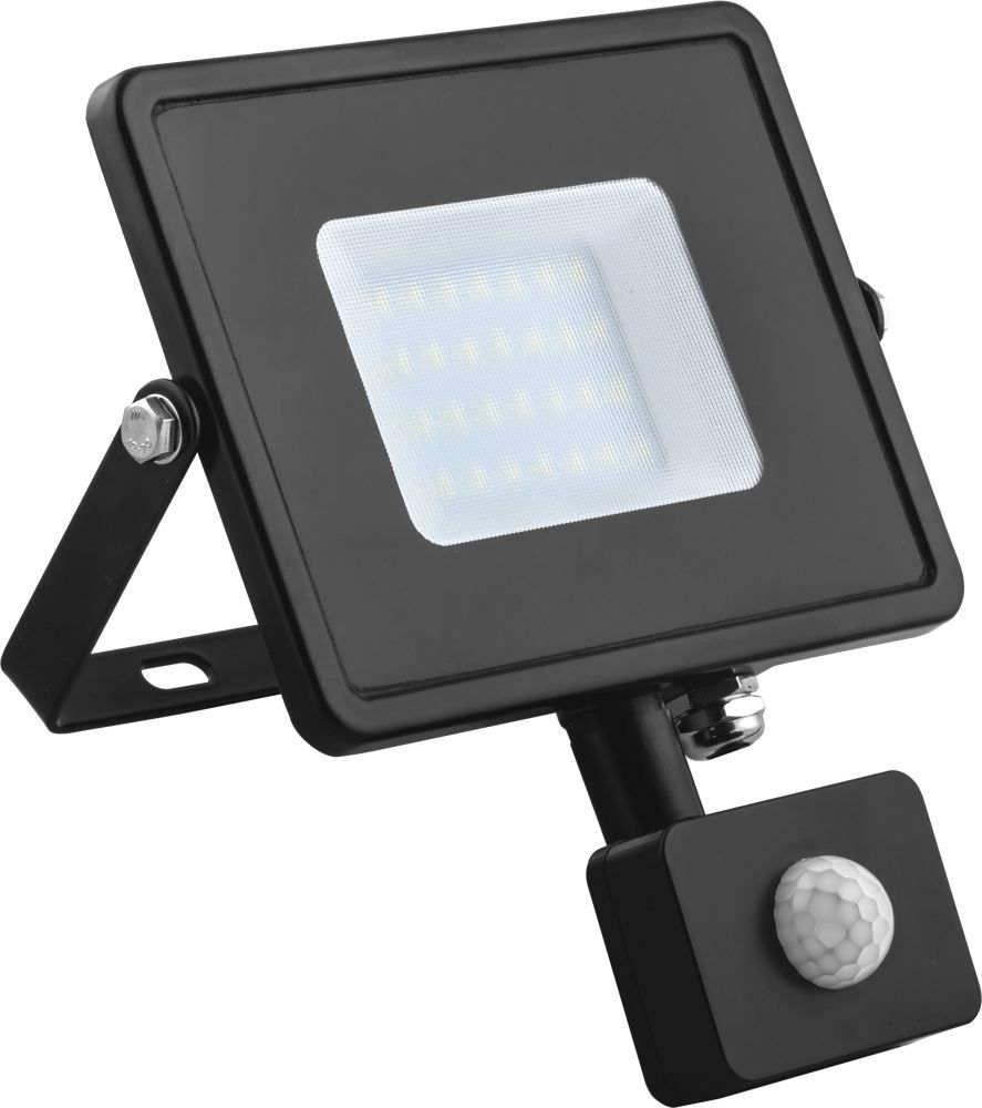 Прожекторы светодиодные Светодиодный прожектор Feron LL-907 IP44 30W с датчиком движения  Черный 6400K 29557