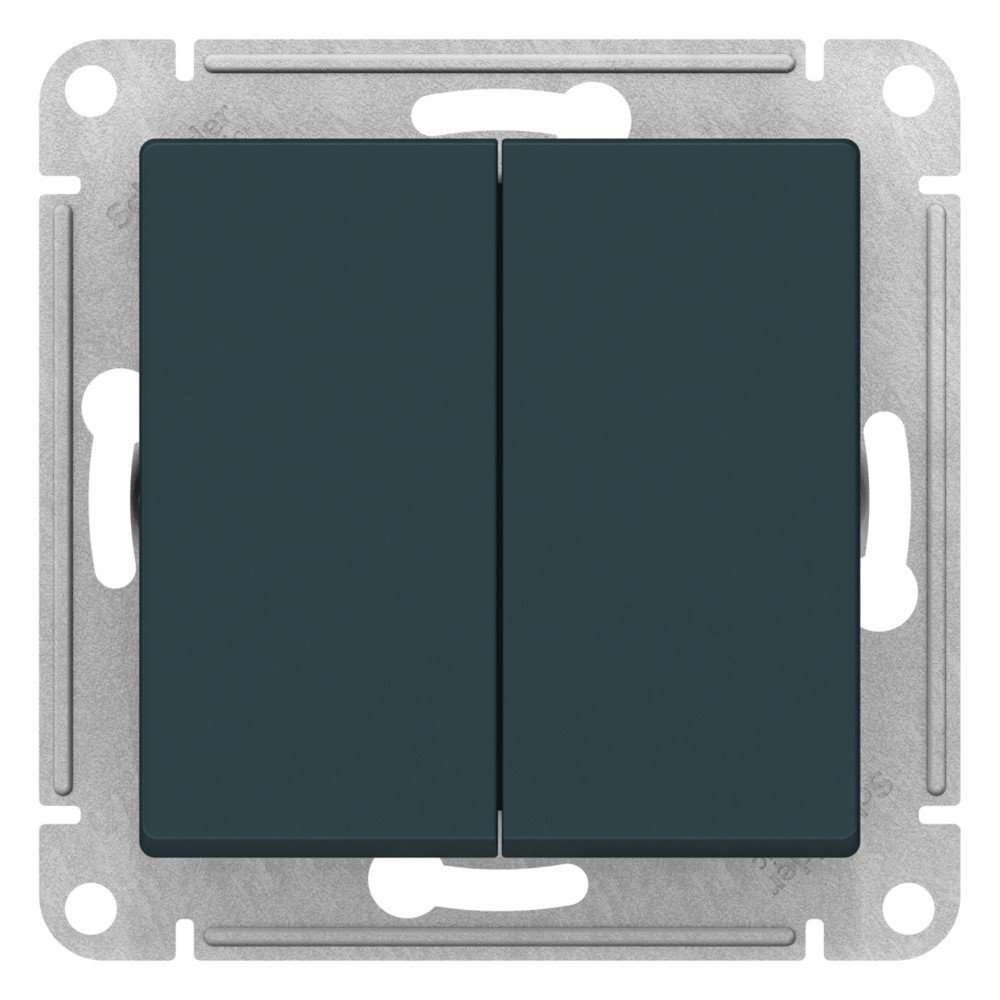 AtlasDesign Изумруд Переключатель Systeme Electric AtlasDesign Изумруд 2-клавишный перекрестный, 2 x сх. 7 10АХ, механизм ATN000873