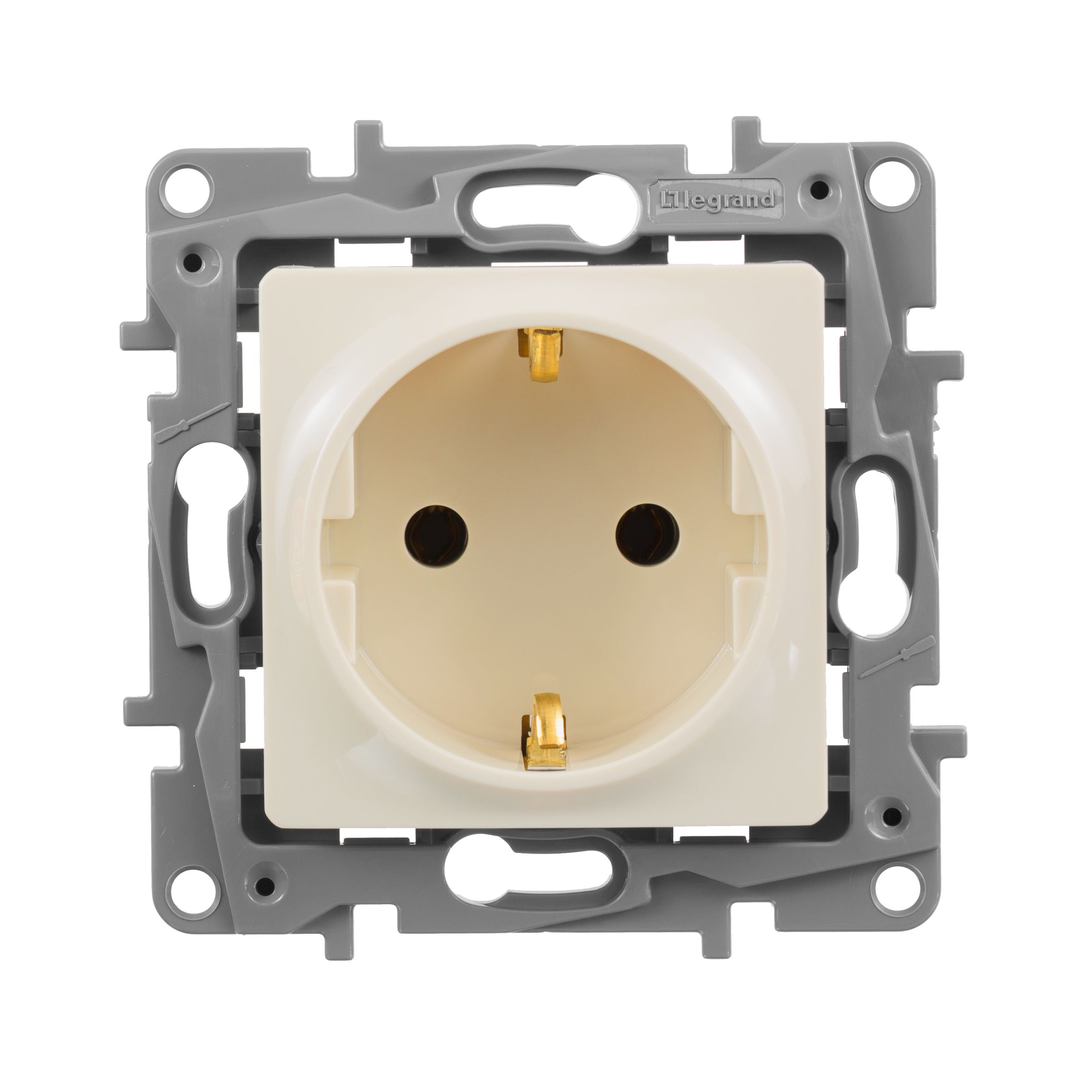 Legrand Etika Слоновая кость Розетка электрическая Legrand Etika слоновая кость с/з, винт. клем. 672321
