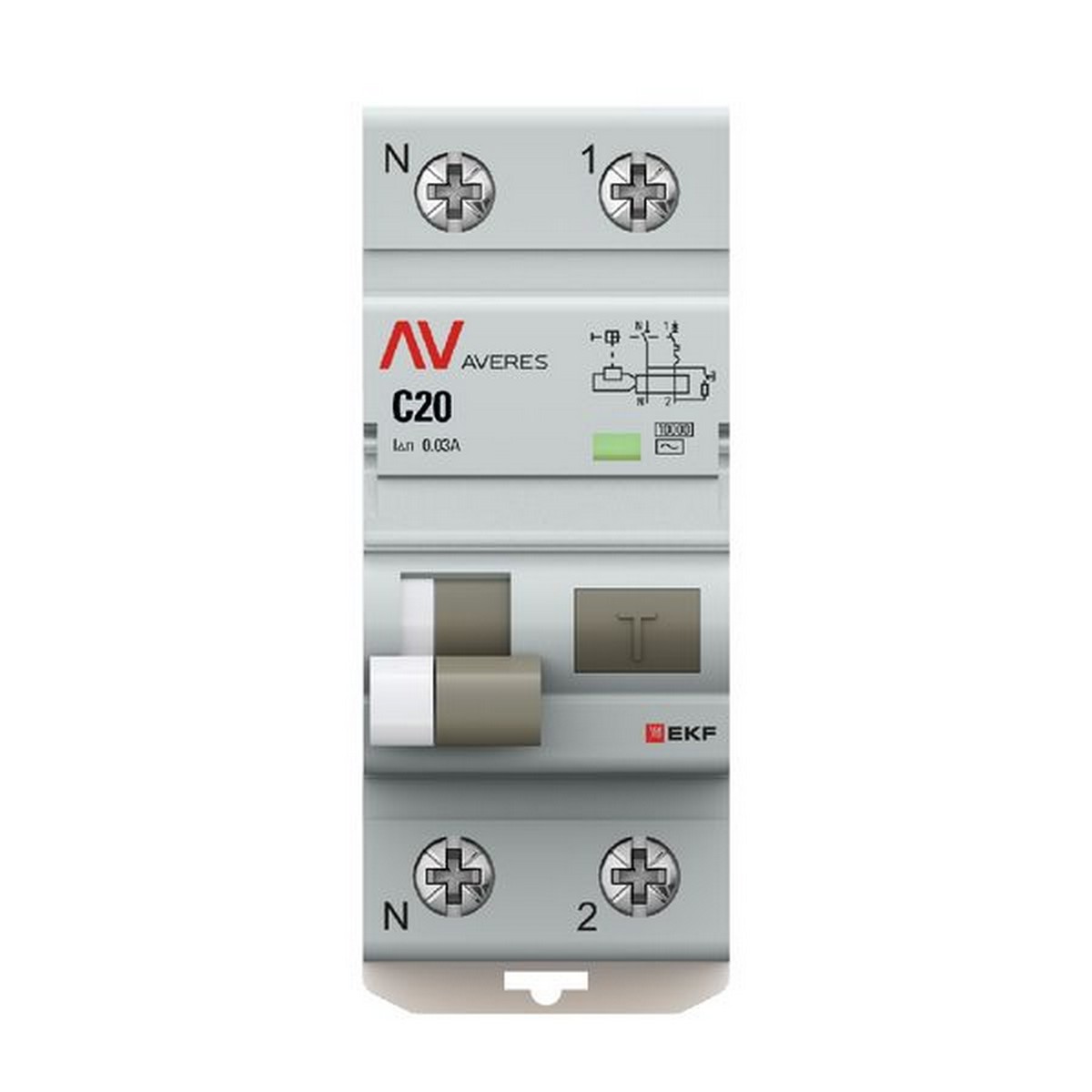 EKF Диф. Автомат EKF AVERES DVA-10 1P+N 20А (C) 30мА (AC) 10кА rcbo10-1pn-20C-30-ac-av 