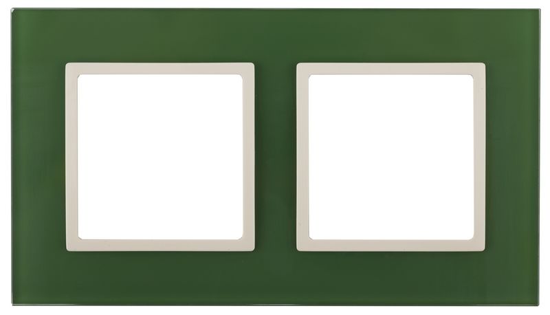 Рамки ЭРА Elegance Рамка ЭРА Elegance Зеленый/сл.кость Стекло 2-ая 14-5102-27 Б0034499