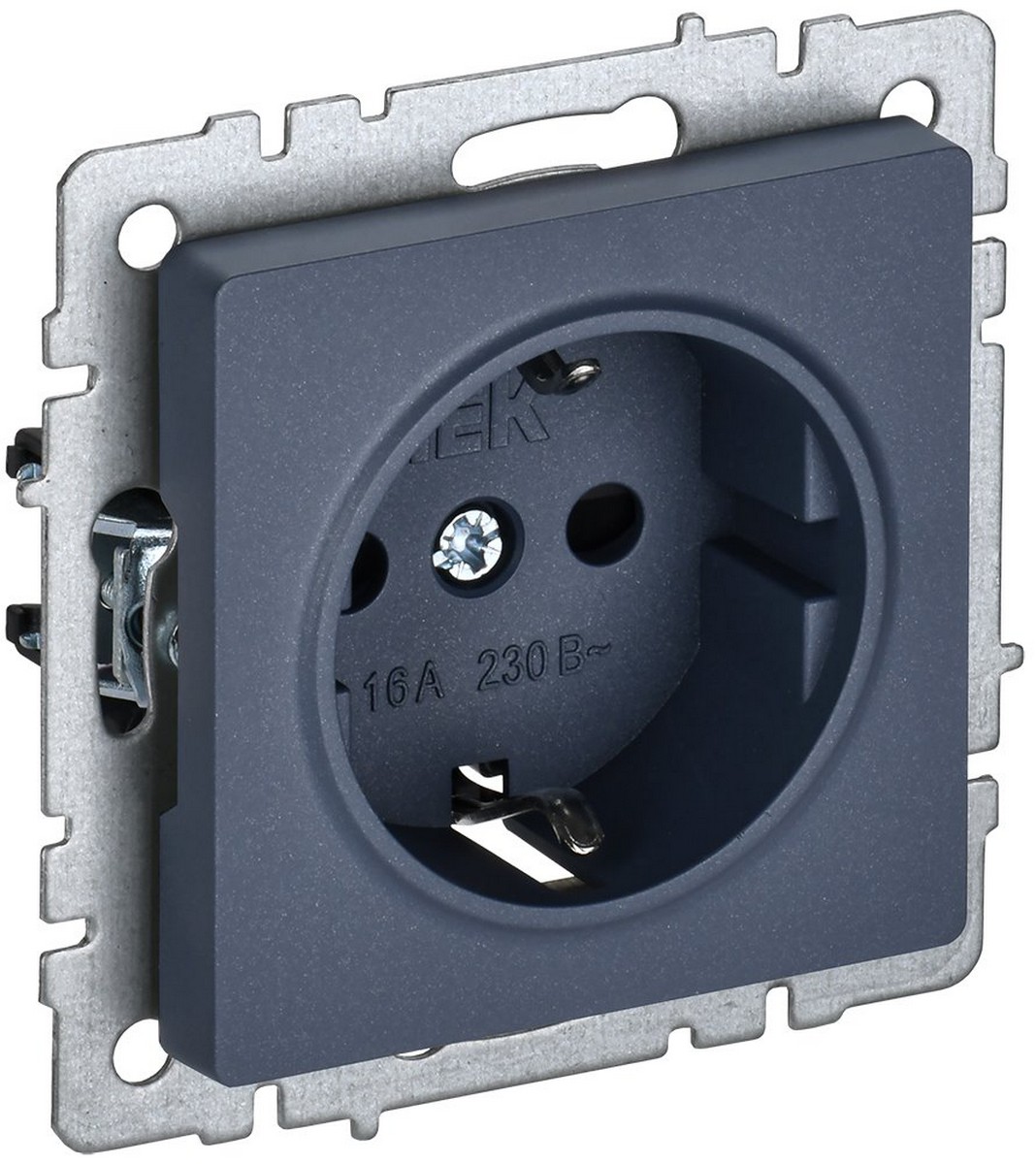 IEK Brite Маренго Розетка IEK BRITE с/з без шторок 16А РС11-1-0-БрМ маренго BR-R11-16-K35