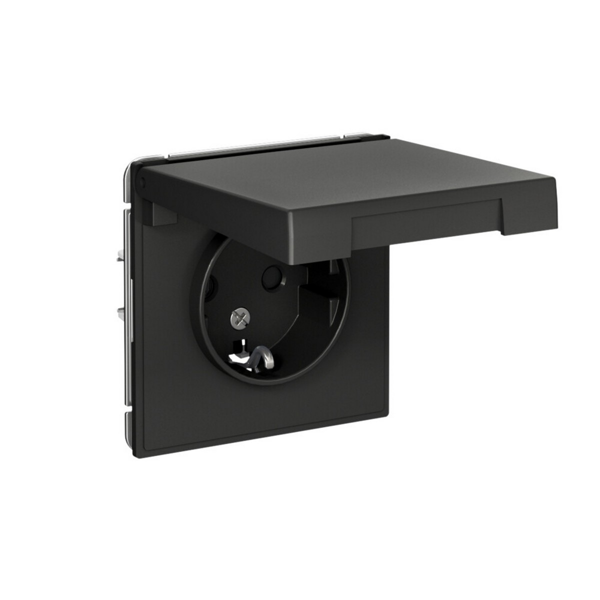 ArtGallery Базальт Розетка Systeme Electric ArtGallery Базальт с заземл. со шторк. с крышкой 16А IP20 GAL001446