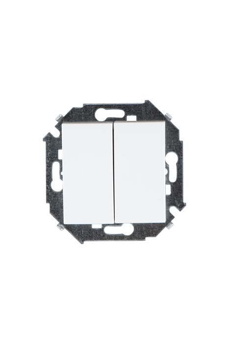 Розетки и выключатели Simon 15 Белый Переключатель 2-клавишный Simon 15 Белый 16А 1591397-030