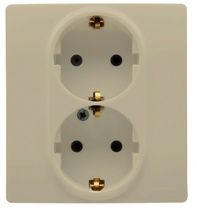 Legrand Etika Слоновая кость Розетка электрическая Legrand Etika слоновая кость 2-я с/з, со шторками, авт. клем. 672333