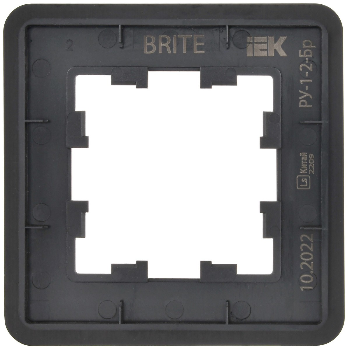 IEK Brite Рамки Рамка IEK BRITE DECOR Черный/алюм металл. скругл.угол 1-м РУ-1-1-Бр RE AL BR-M12-M-21-K02