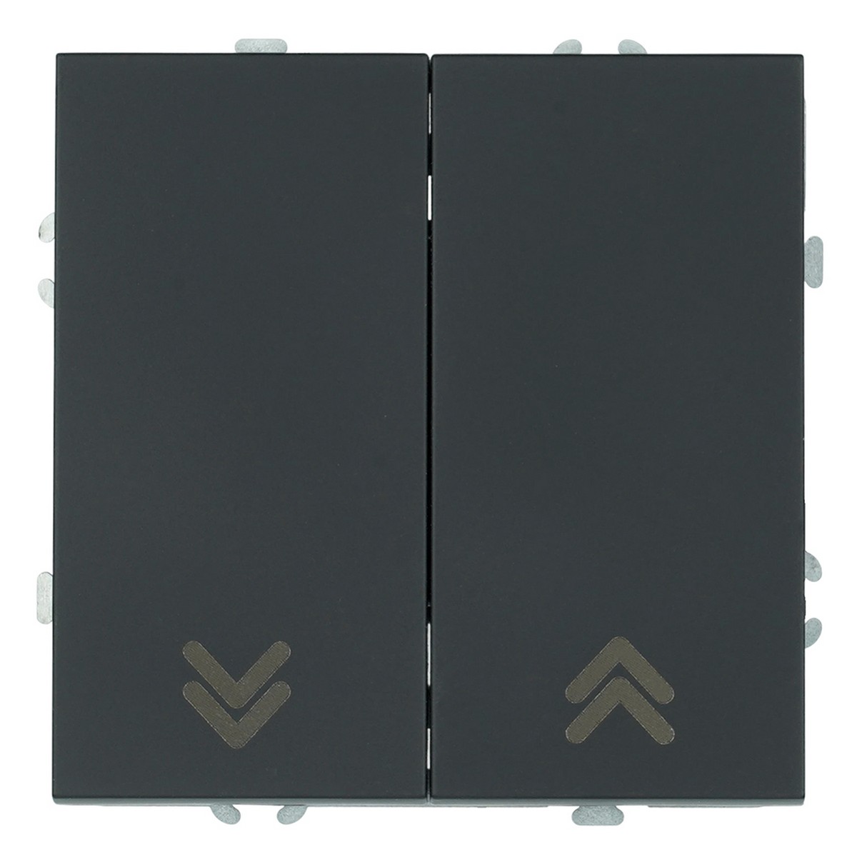 Эмили - Розетки и выключатели Stekker Выключатель 2-клавишный самовозвратный STEKKER Эмили RSW10-5113-05 черный уголь soft touch 50327