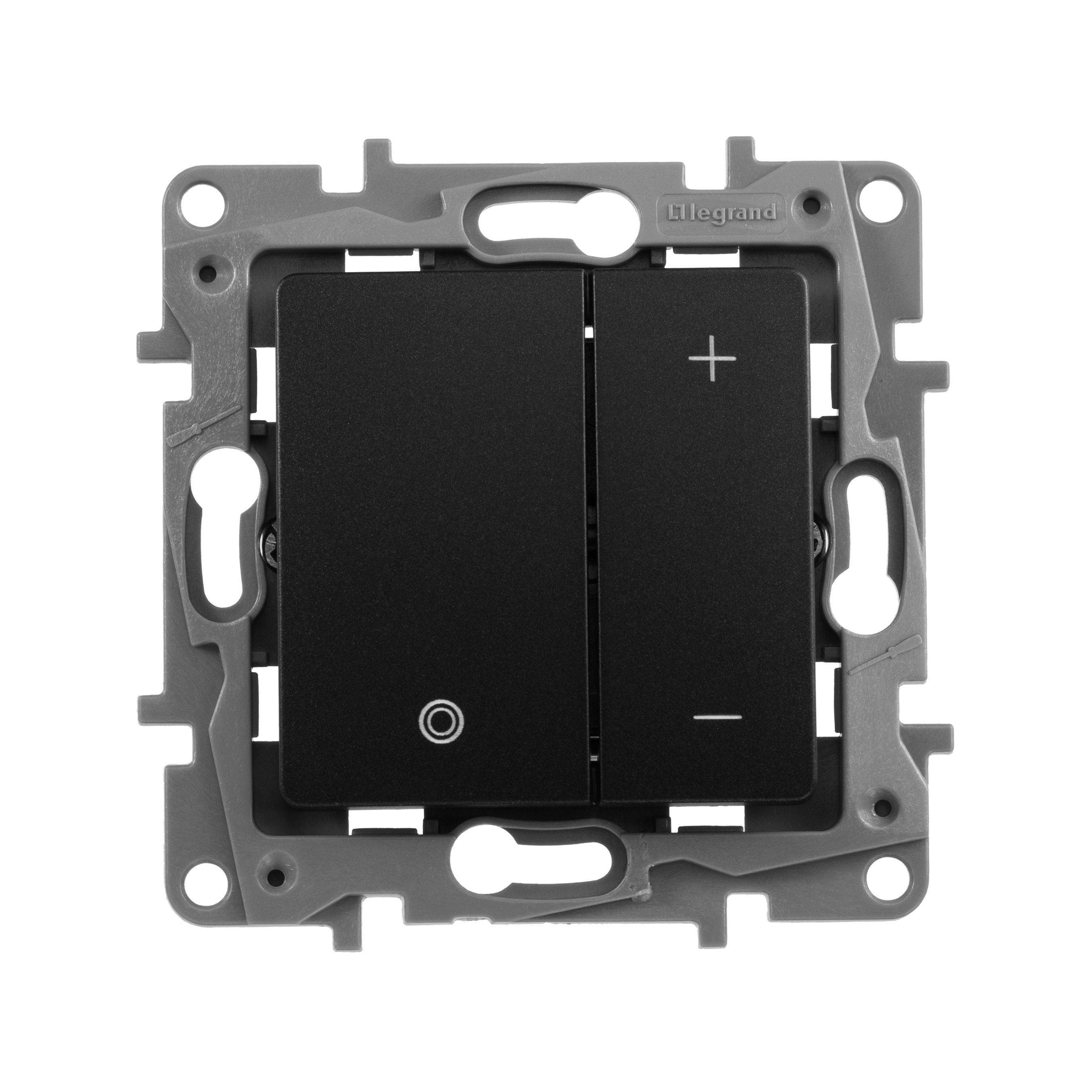 Legrand Etika Антрацит Светорегулятор Legrand Etika антрацит нажимной, 400Вт 672618