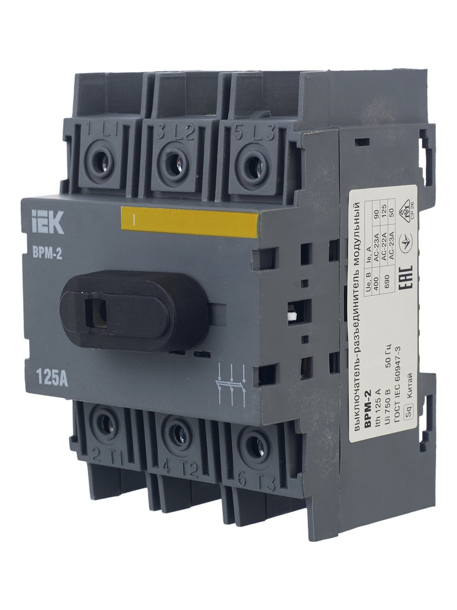 IEK Выключатель-разъединитель IEK KARAT модульный ВРМ-2 3P 125А MVR20-3-125 