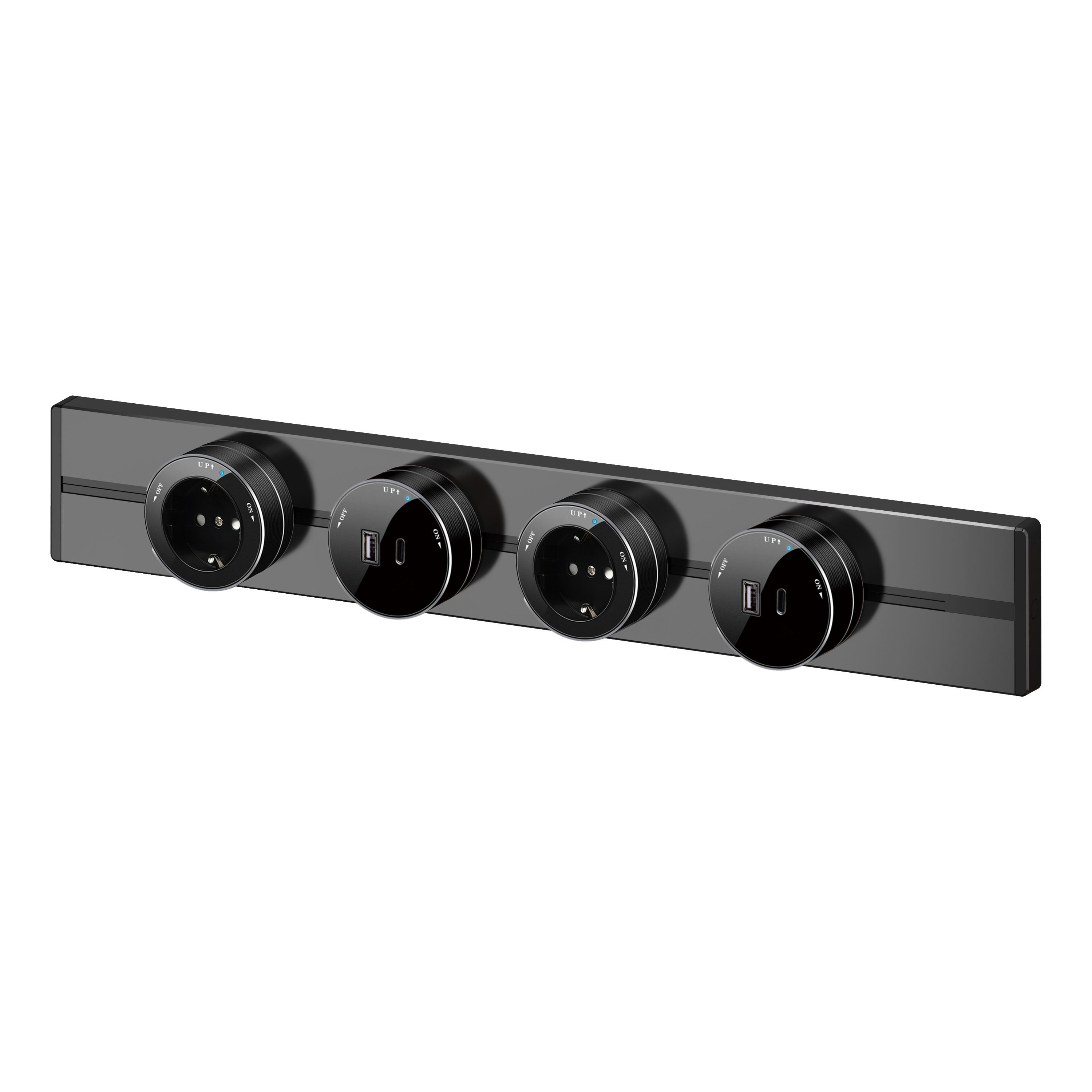 MultiTrack - Розетки и шинопровод Розетка 2хUSB Systeme Electric MultiTrack Антрацит (тип А+С) 18Вт, 5В/3А MTK13003B